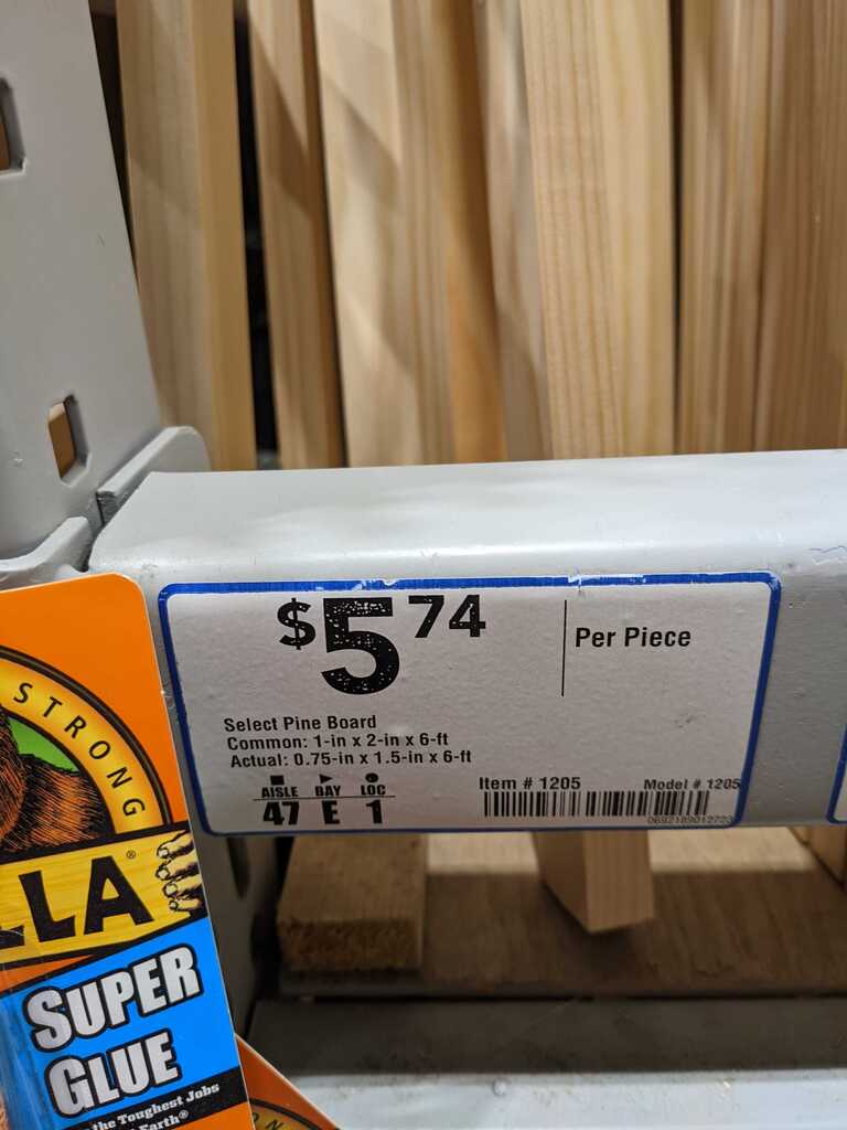 Price of wood at lowes