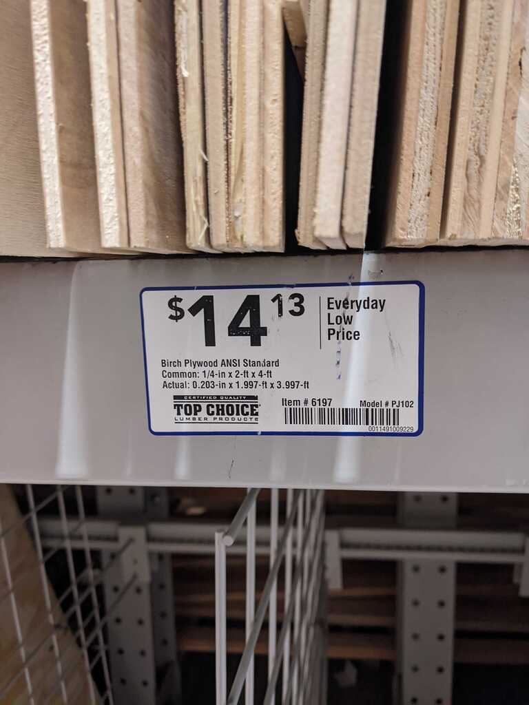 Price of wood at Lowes