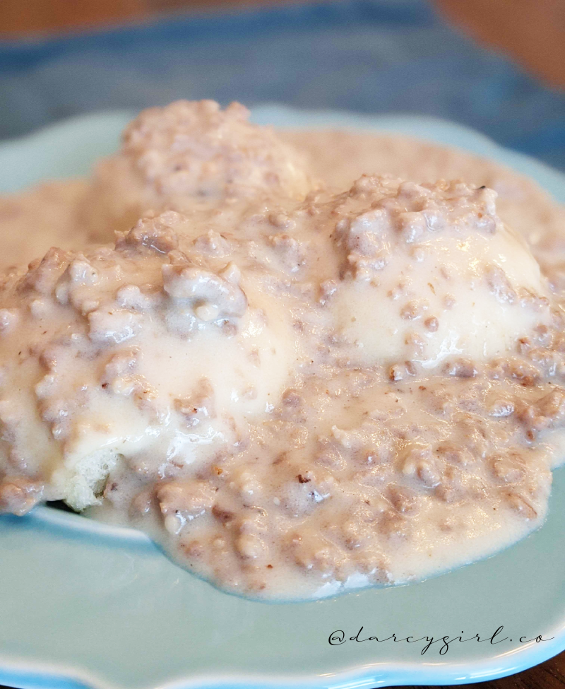 plate of biscuits and gravy