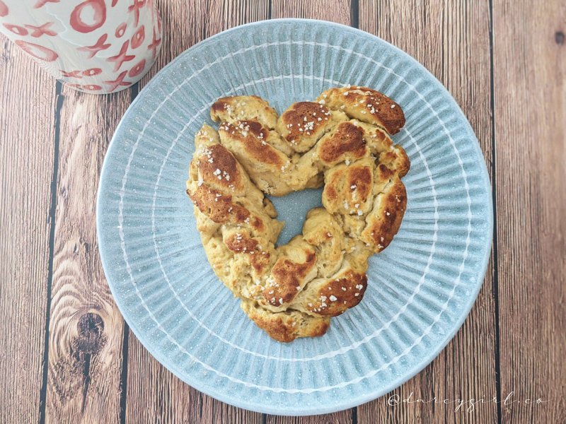 Gluten-free, vegan soft pretzel