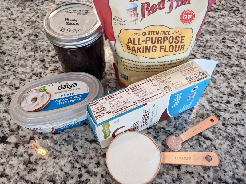 A picture of the ingredients used to make the cookies.